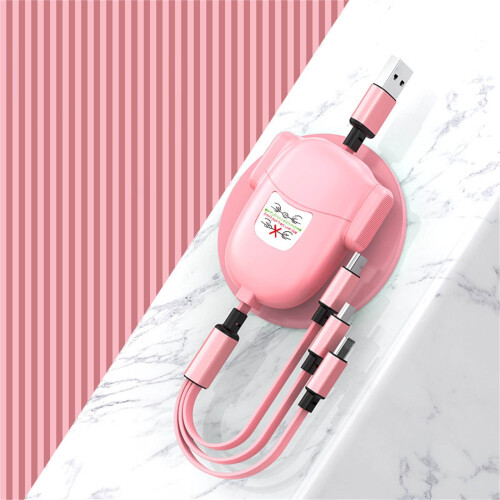Καλώδιο Kayannuo 3 σε 1 USB με Type-C/Micro USB/iOS, Ανασυρόμενο 4Girêdan, Γρήγορη φόρτιση, Μέγιστο 1