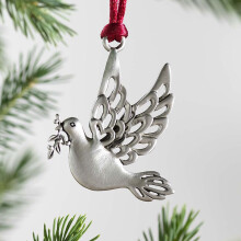 XUNRYAN Christmas Tree Metal Pigeon Pendant Ornaments 2.1in Xmas Tree Hanging Silver Bird Home Decoration
