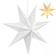 Lanterne en papier étoile TUMALL45 cm avec lumières, décoration de Noël - par défaut