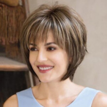 Perruques pour femmes, perruques courtes tendance, perruques naturelles lisses en cheveux synthétiques, perruques volumineuses, perruques à lace