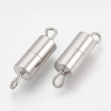 2 jeux de fermoirs Ă vis en acier inoxydable 304, 17,5-18 mm, embouts de connexion pour bracelets Ă 2 trous pour la fabrication de bijoux