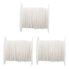 3X Fitil de lumânare, Fitil plat, Fitil rotund, Fitil de lampă, Spiră - 61M, pentru producerea de lumânări