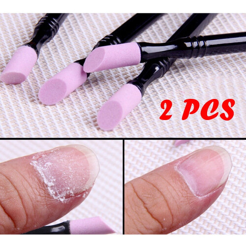 Kiplyki Wholesale2PCS Διπλό άκρο Quartz Cuticle Pusher Trimmer Εργαλείο Μανικιούρ Νυχιών