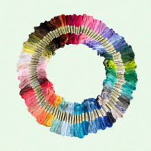 50 matassine di filo da ricamo arcobaleno, filo per punto croce, filo per braccialetti, cotone