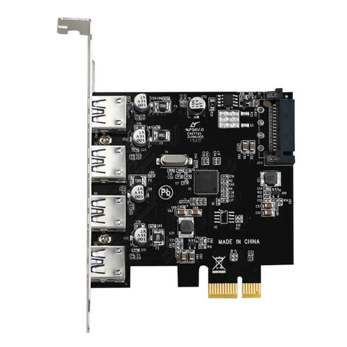 ΓΙΑ PCIE σε USB3.0 Κάρτα επέκτασης FL1100ChipΤροφοδοτικό 15 ακίδων PCI-E σε4 θύρες USB3.0Κάρτα