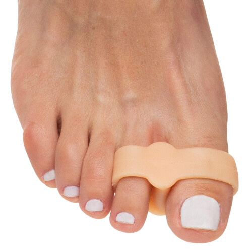 Separatoare de degete cu 2 bucle - Corectoare de bunion cu gel moale, pachet de 4 (bej)