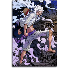 Affiche anime ASPORIC Gear5 Luffy, impression HD sur toile, décoration murale pour salon, chambre ou bureau, 28 x 35,5 cm (11 x 14 pouces), sans