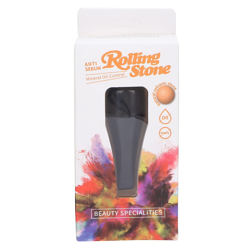 Volcanic Oil Absorbing Face Roller for Oily Skin, Reusable Mineral Roller for Shine Control Black