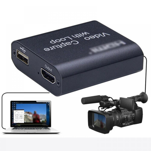 Κάρτα λήψης Prettyyui USB σε HDMI με έξοδο βρόχου - Μαύρο 2