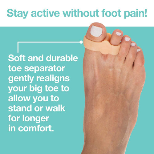 Separatoare de degete cu 2 bucle - Corectoare de bunion cu gel moale, pachet de 4 (bej) 2