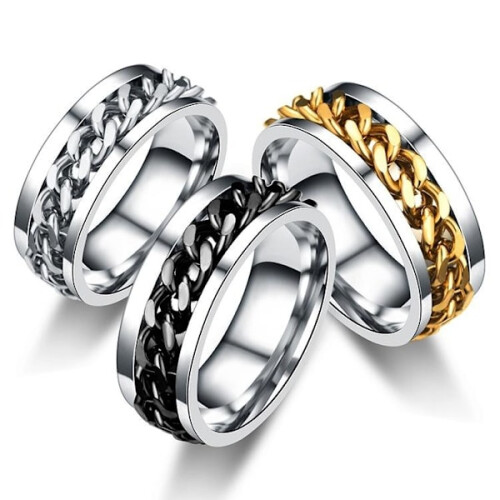 Περιστρεφόμενοι δακτύλιοι fidget ring antistress spinner Μέγεθος 10/19,8 χιλιοστά 1