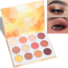 12 Colors Eyeshadow Palette with Pigment, Waterproof Long Lasting Matte and Shimmer Shades