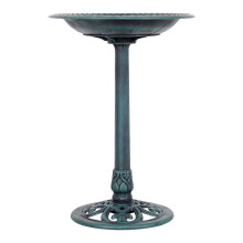Bagno per uccelli Bagno per uccelli autoportante con supporto Stazione per abbeverare gli uccelli Ø50 x 72 cm Verde
