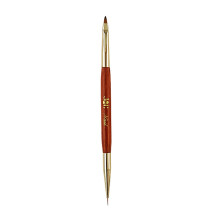 Penna per nail art Hesroicy con setole morbide ed elastiche, design a doppia punta, corpo in palissandro, doppio utilizzo per manicure fai-da-te