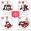 Girello pieghevole 4 in 1 con altezza regolabile rosso 3