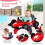 Girello pieghevole 4 in 1 con altezza regolabile rosso 5