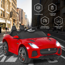 Carro infantil elétrico com histórias e música e buzina e faróis Veículo infantil 12V com controle remoto 2.4G vermelho