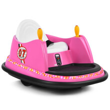 Carro pára-choque infantil 6V com controle remoto círculo giratório de 360 graus 57 x 75 x 42 cm rosa