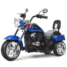 Motocicleta elétrica 6V com faróis ajustáveis motocicleta 91 x 48 x 64 cm azul + preto