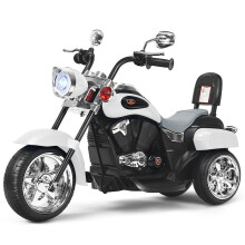 Motocicleta estilo Chopper motocicleta a bateria 91 x 48 x 64 cm branco + preto