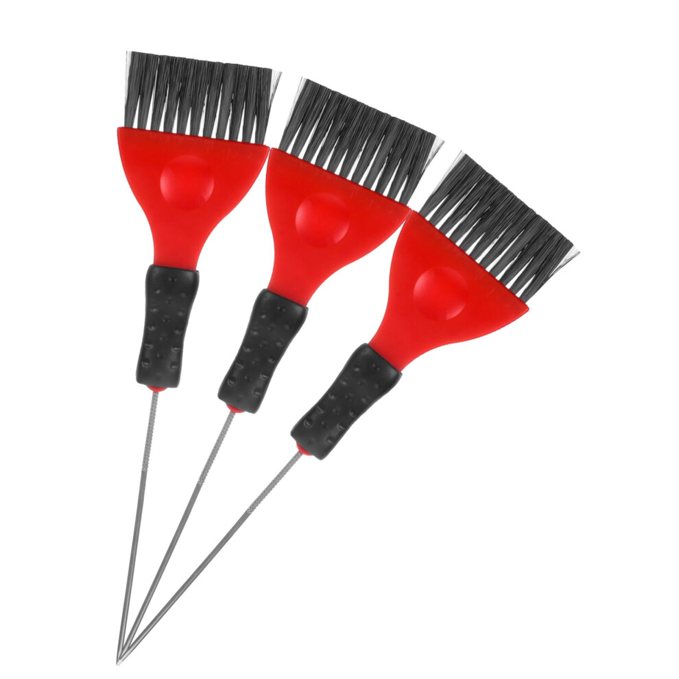 Professional Stainless Steel Hair Dye Brush Set of 3 for Even Color Application and Salon Tinting