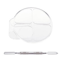 Makeup Mixing Palette with Spatula, Clear Four Grid Cosmetic Palette for Foundation Lipstick Eyeshadow