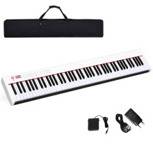 Digitalt klaver med 88 tangenter bærbart elektronisk keyboard 127 x 21,5 x 6,5 cm Hvid + Sort