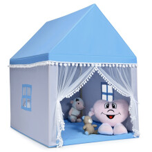 Kinderzelt Spielhaus Kinderspielhaus Prinzess Prinzessin Kinderspielzelt Blau