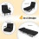 Armchair bed with bed function, folding sofa, sofa bed with adjustable backrest and removable cushion, black 3
