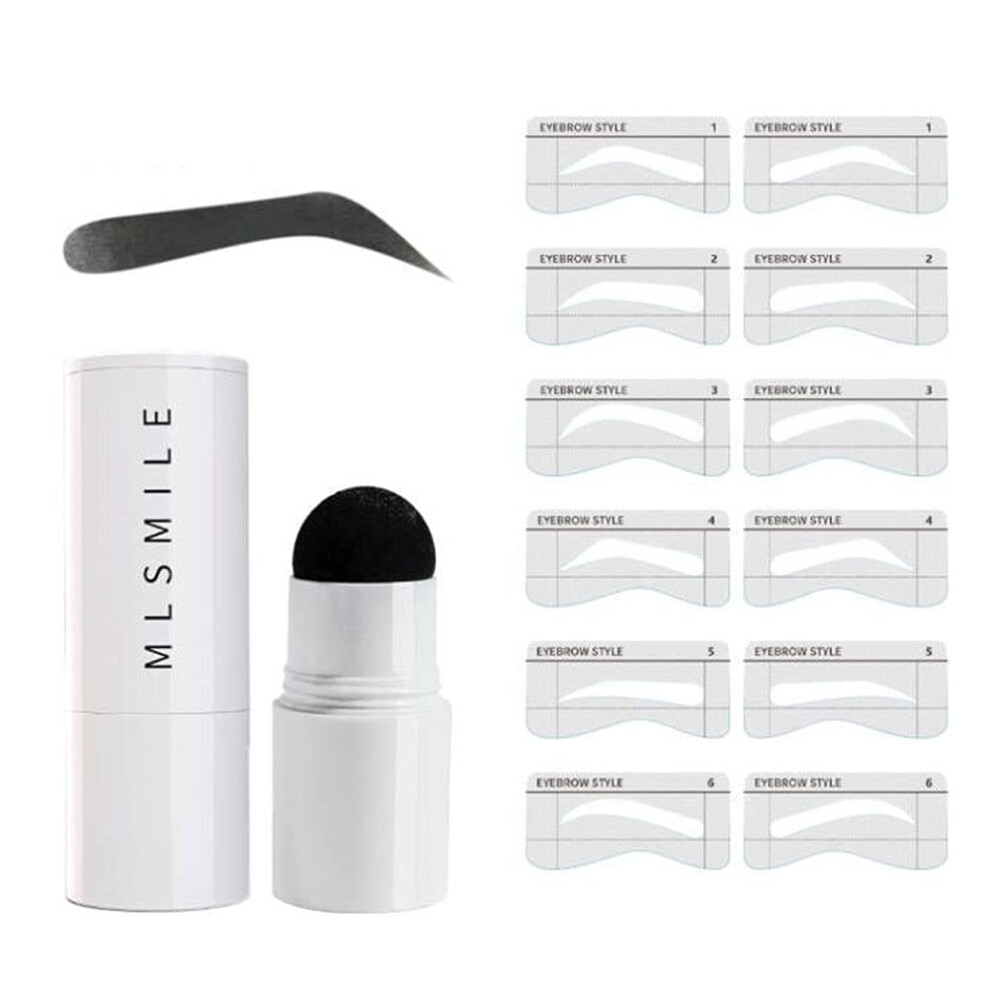 Eyebrow Stamp Kit Waterproof and Sweat Proof Brow Shaping Set with Stencils for Beginners