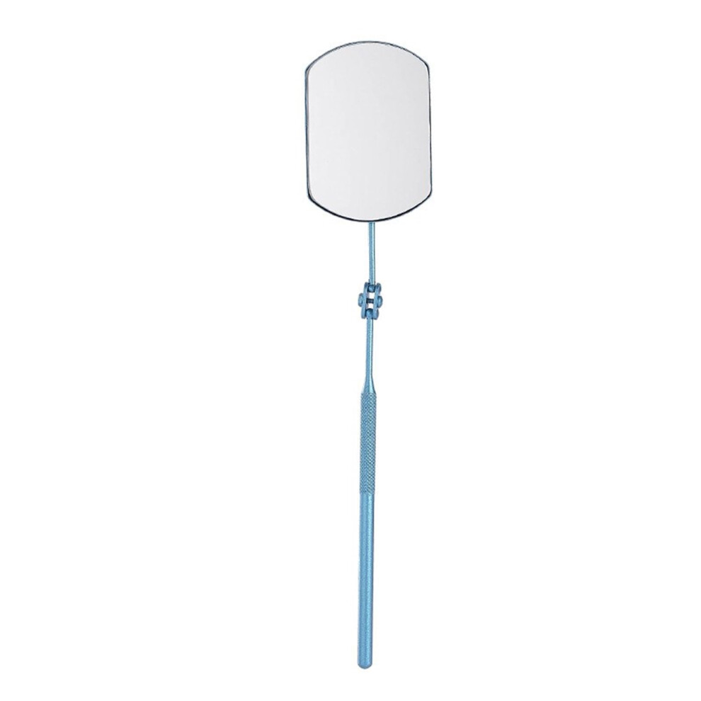 Light/Blue Stainless Steel Eyelash Extension Mirror With Ergonomic Grip For Professional Lash Application