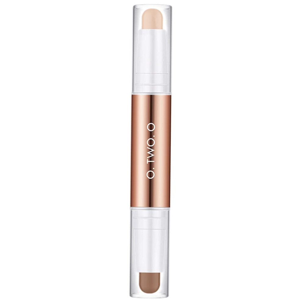 Contour Stick DualEnded Cream Highlighter for Face and Body Sculpting Lotus and Dark Brown