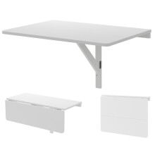 Vægmonteret klapbord Pladsbesparende køkkenbord Foldebart vægbord 80 x 60 cm Hvid
