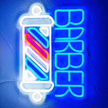 Barber Neon Sign Bright LED Wall Decor for Barber and Hair Salon, LongLasting Glow