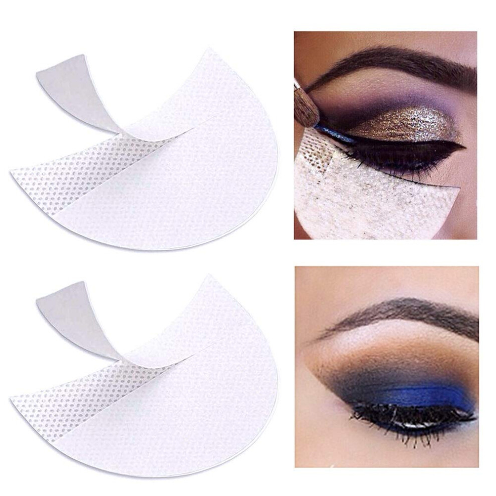 100 Pcs Eyeshadow Shields Disposable Pads with Precise Edge for Fallout Protection and Makeup Guide