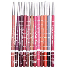 12 Color Waterproof Long Lasting Lip Liner Set with Pigment Slim Tip for Smooth Definition