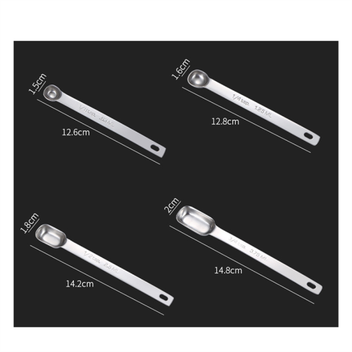 Σετ 6 τεμαχίων κουταλιών μέτρησης, κουτάλια μέτρησης από ανοξείδωτο ατσάλι, 2
