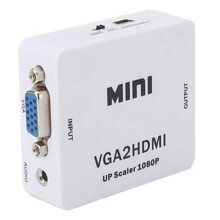 LE HAGHAIDH Bosca Tiontaire Físe Mini HD1080P Fuaime VGA go HDMI HDTV le Cábla HDMI do ríomhaire glúine go teilgeoir HDTV