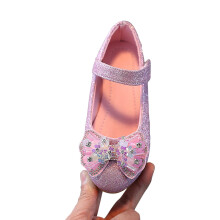 FAMTKT Girls Dress Shoes Girls' High Heels Leather Piano Performance Crystal Dress Fashion Model Walk Show Princess Shoes