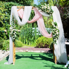 Rideau d'arche de mariage SUSUchens, compatible avec la décoration suspendue pour cérémonie et réception, voile ivoire pour banquets,