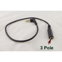 db 3,5 mm-es sztereó audiokábel, 4 pólusú, derékszögű apa - 3 pólusú anya, 30 cm-es hosszabbítóval, AUX kábellel
