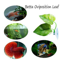 NUOVA Amaca per pesci Betta con foglie artificiali, letto per il riposo dei pesci, decorazione tropicale per acquario, accessori per acquario in