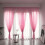 Κουρτίνα Nayueo Color Trilon 200x100cm από ύφασμα παραθύρου με φύλλα και βαθύ ροζ - Ζεστή 2