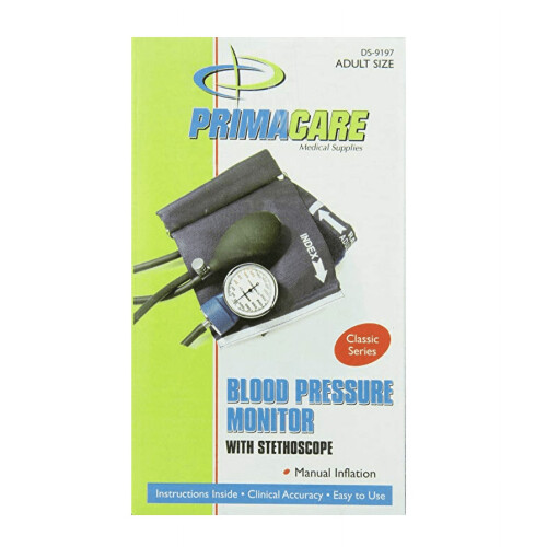 Primacare DS-9197-BL Σετ αρτηριακής πίεσης ενηλίκων Classic Series με στηθοσκόπιο, μπλε 2
