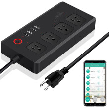 Inteligentny przedłużacz zasilający USB WiFi z zabezpieczeniem przeciwprzepięciowym, sterowanie głosowe, kompatybilny z Alexą i Asystentem