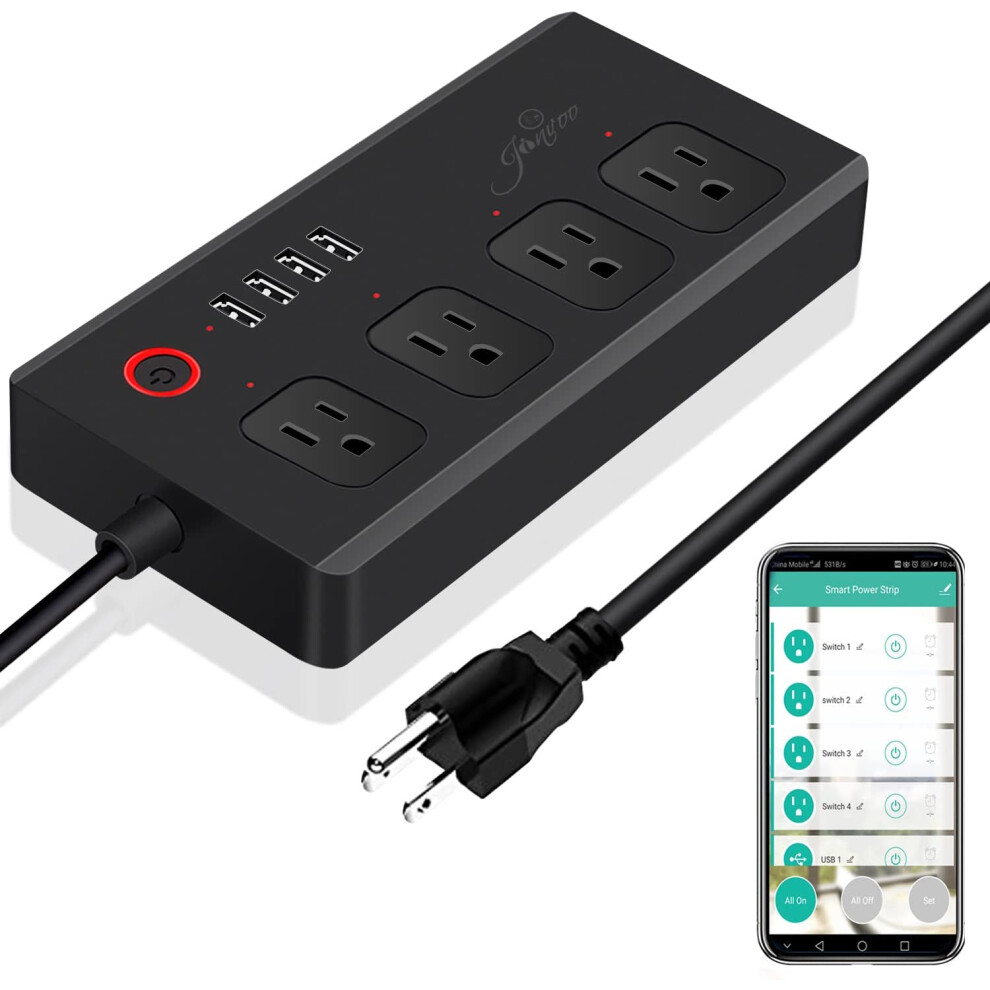 Smart Power Strip Usb Wifi Surge Protector Extension Cord, Voice Control Compatible With Alexa & Google Assistant, 9048212151654