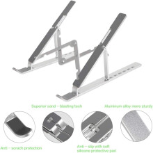 SHAOSZC Ergonomische, draagbare en verstelbare laptopstandaard van aluminium - Opvouwbare antisliphouder voor laptops tot 17 inch, ideaal voor