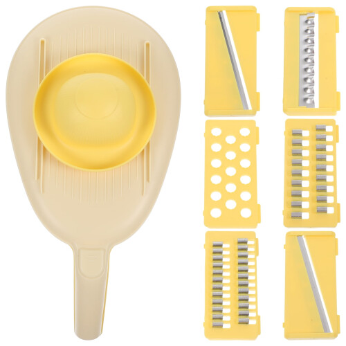 Guangmc Handheld Mandoline Slicer with Container - Yellow
