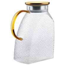 Bouteille d'eau froide, pichet en verre de grande taille avec couvercle, idéal pour les jus, le thé glacé et autres boissons.