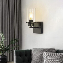 Abat-jour cylindrique en verre transparent pour suspension, idéal pour salle à manger, chambre, hôtel, lustre ou applique murale, 10 cm x 15 cm